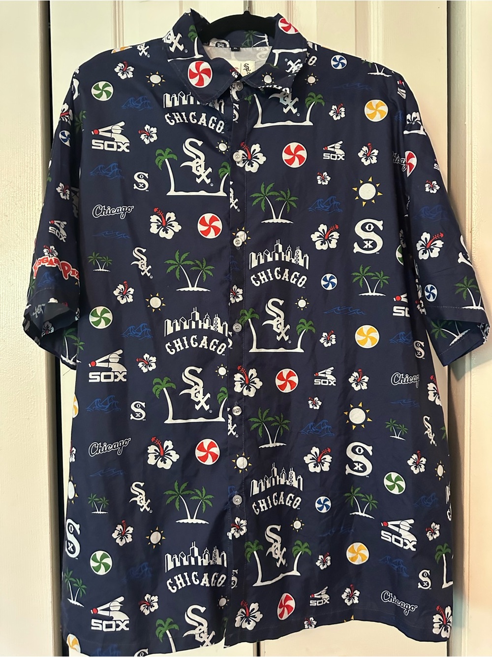Navy Chicago White Sox Hawaiian Shirt